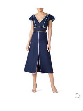 Kate Spade Midi Dress with Contrast Piping size 2